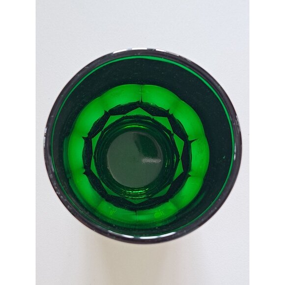Anchor Hocking Georgian Forest Green Glass Goblet 4.5" Vintage Drinking Glass - Picture 3 of 7